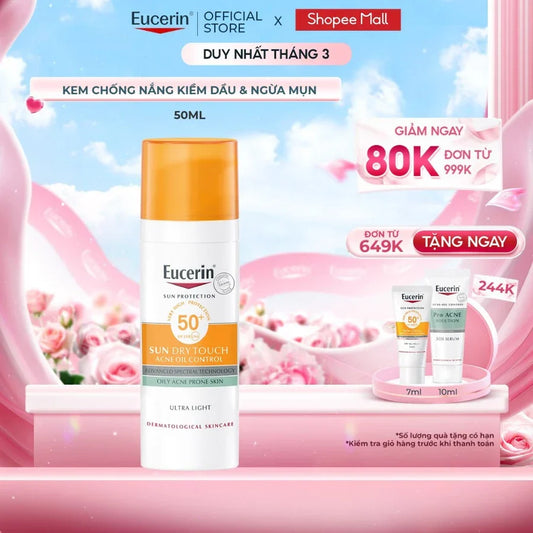 Top 3 Kem Chống Nắng Eucerin "Chân Ái" Cho Da Dầu Mụn: Kiềm Dầu 8 Tiếng & Không Gây Bí Da