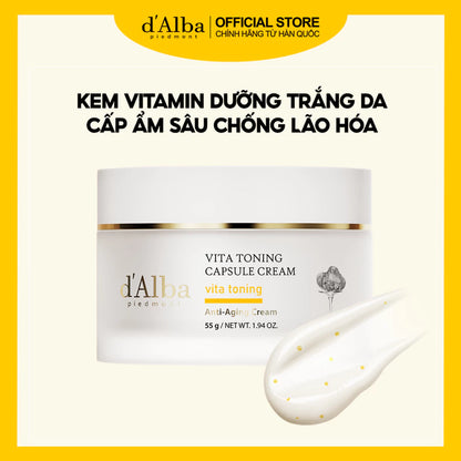[d'Alba Official] Kem dưỡng trắng da và cấp ẩm sâu White Truffle Vita Capsule Cream 55g (Bản nâng cấp)