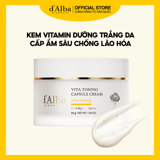 [d'Alba Official] Kem dưỡng trắng da và cấp ẩm sâu White Truffle Vita Capsule Cream 55g (Bản nâng cấp)