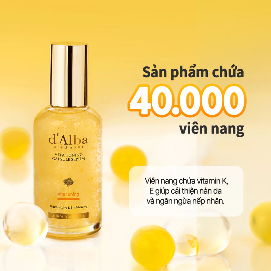 [d'Alba Official] Serum viên nang dưỡng trắng da Vita Capsule Serum 50ml/100ml (Bản nâng cấp)