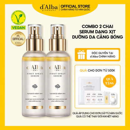 [d'Alba Official] Combo 2 Chai Serum dạng xịt căng bóng 100ml First Spray Serum