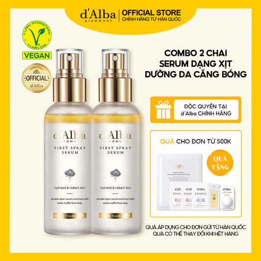 [d'Alba Official] Combo 2 Chai Serum dạng xịt căng bóng 100ml First Spray Serum