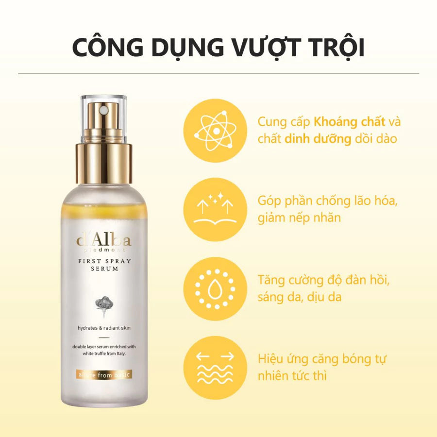 [d'Alba Official] Combo 2 Chai Serum dạng xịt căng bóng 100ml First Spray Serum