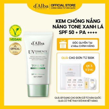 [d'Alba Official] Kem chống nắng Nâng tone Xanh lá White Truffle Tone Up Green Correcting Suncream 50ml