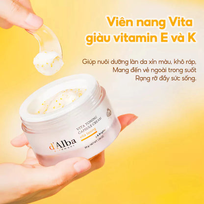 [d'Alba Official] Kem dưỡng trắng da và cấp ẩm sâu White Truffle Vita Capsule Cream 55g (Bản nâng cấp)