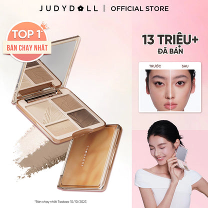 Bảng Phấn Tạo Khối Bắt Sáng 4 Ô JUDYDOLL Highlight & Contour Palette Mỏng Mịn Dễ tán Chuẩn màu 3D Lâu trôi 9g