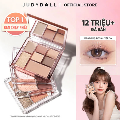 Phấn Mắt 7 Màu JUDYDOLL All-In-One Palette Đa năng Kẻ mắt Má hồng Tạo khối Bắt sáng Mềm mịn Lên màu tốt Dễ tán Có nhũ mắt lấp lánh