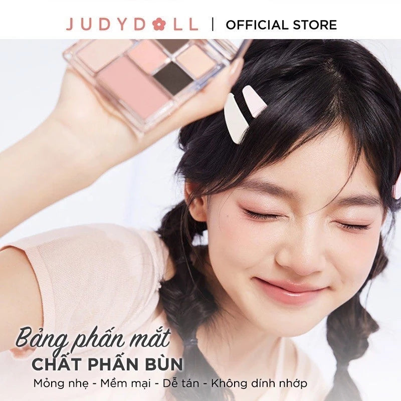 Phấn Mắt 7 Màu JUDYDOLL All-In-One Palette Đa năng Kẻ mắt Má hồng Tạo khối Bắt sáng Mềm mịn Lên màu tốt Dễ tán Có nhũ mắt lấp lánh