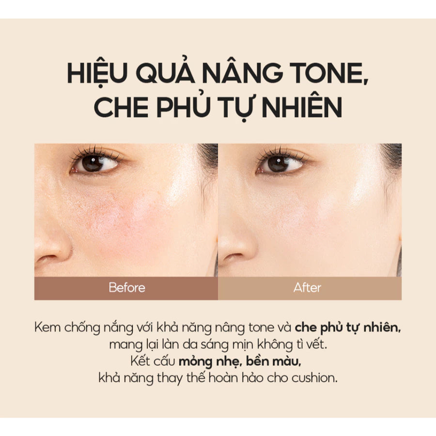 [d'Alba Official] Kem chống nắng Nâng tone Cover Beige 50ml (SPF50 + PA ++++)