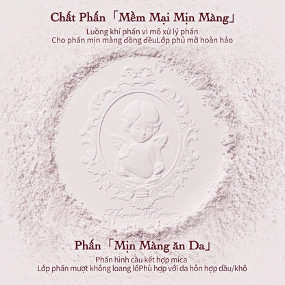 Phấn Phủ Nén Flower Knows Strawberry Cupid Bộ Sưu Tập Thiết Lập, Che Khuyết Điểm & Hoàn Thiện Lấy Nét Mềm 9,5g