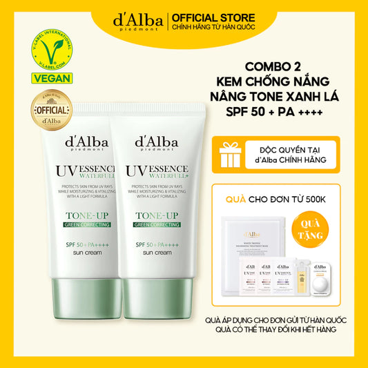 [d'Alba Official] Combo 2 kem chống nắng nâng tone Hồng d'Alba White Truffle Tone Up 35ml * 2