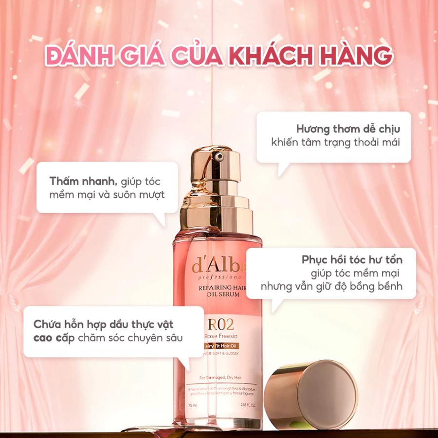 [d'Alba Official ] Dầu dưỡng phục hồi tóc hương hoa sang trọng (75ml)