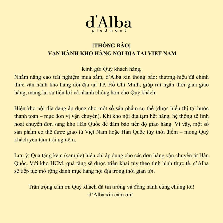 [d'Alba Official] Serum dạng xịt thuần chay cấp ẩm và làm dịu da Vital Spray Serum 100ml